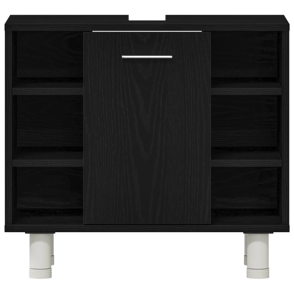 Set di mobili per il bagno 4 pcs Nero 30 x 30 x 179,5 cm 3333047