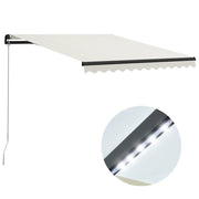 Tenda da Sole Retrattile Manuale con LED 300x250 cm Crema cod mxl 60120