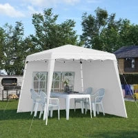 Gazebo da Giardino Pieghevole ad Altezza Regolabile in Acciaio e Tessuto Oxford, 2.4x2.4x2.5m