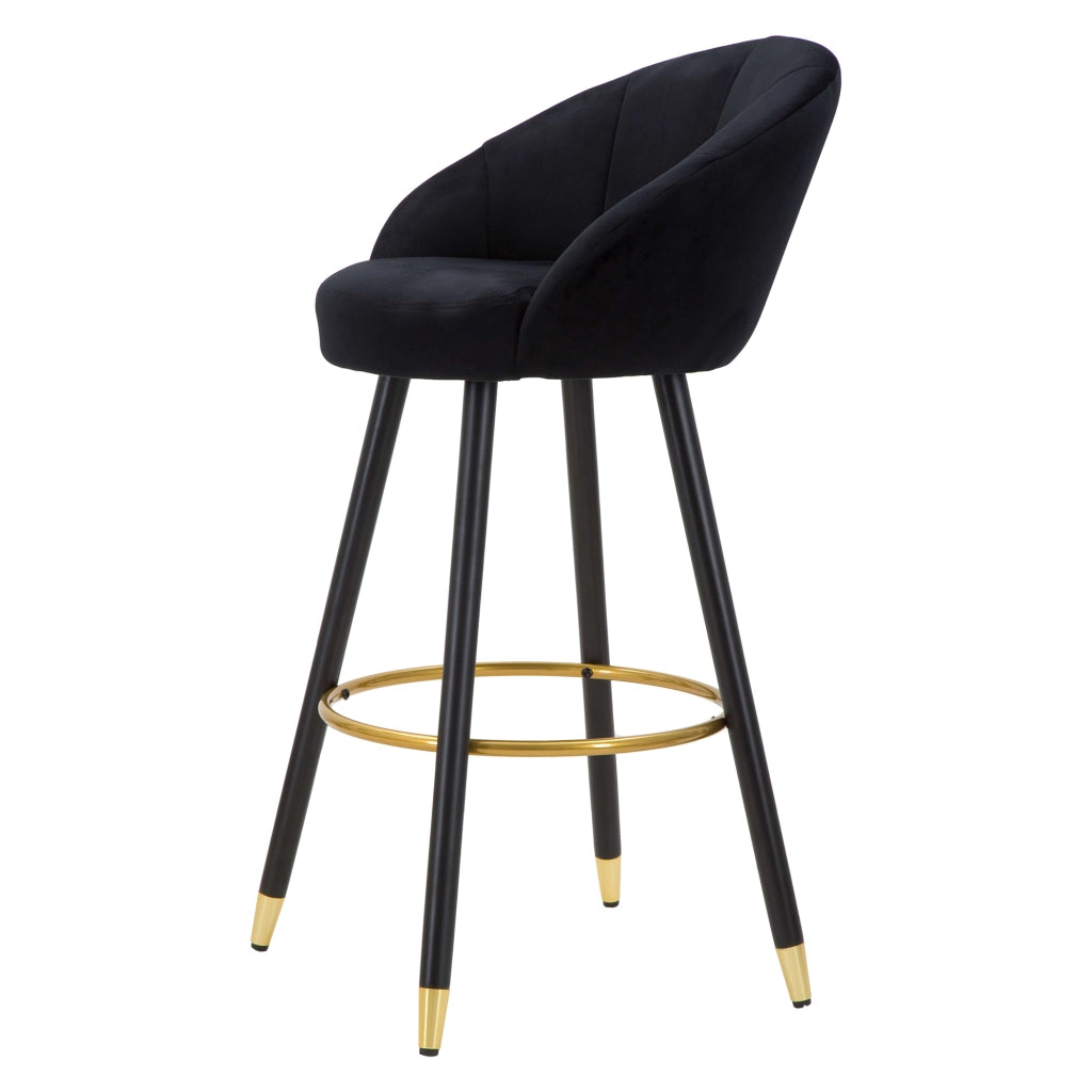 Huanca, Sgabello Imbottito, 55x56x104h cm Nero