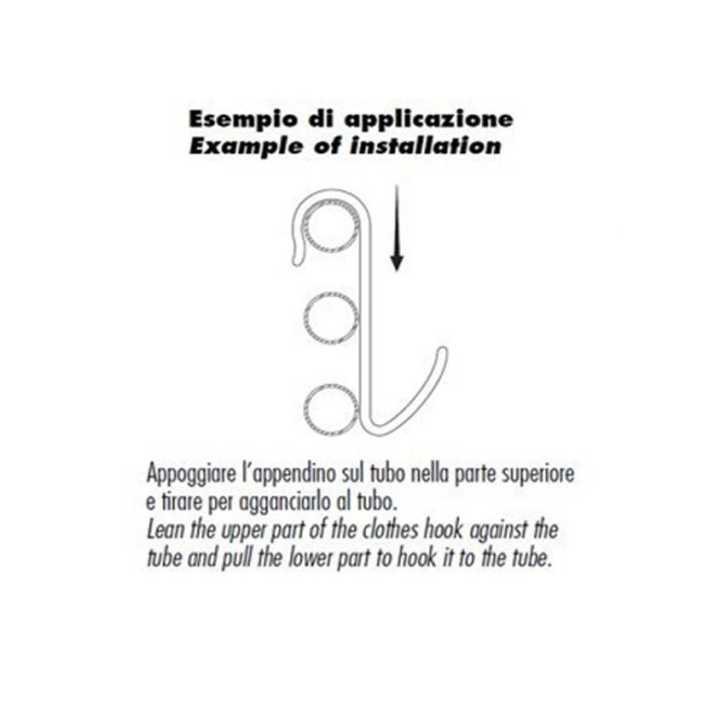 Pika shop appendino per termoarredo tubo orizzontale modello hook rosso