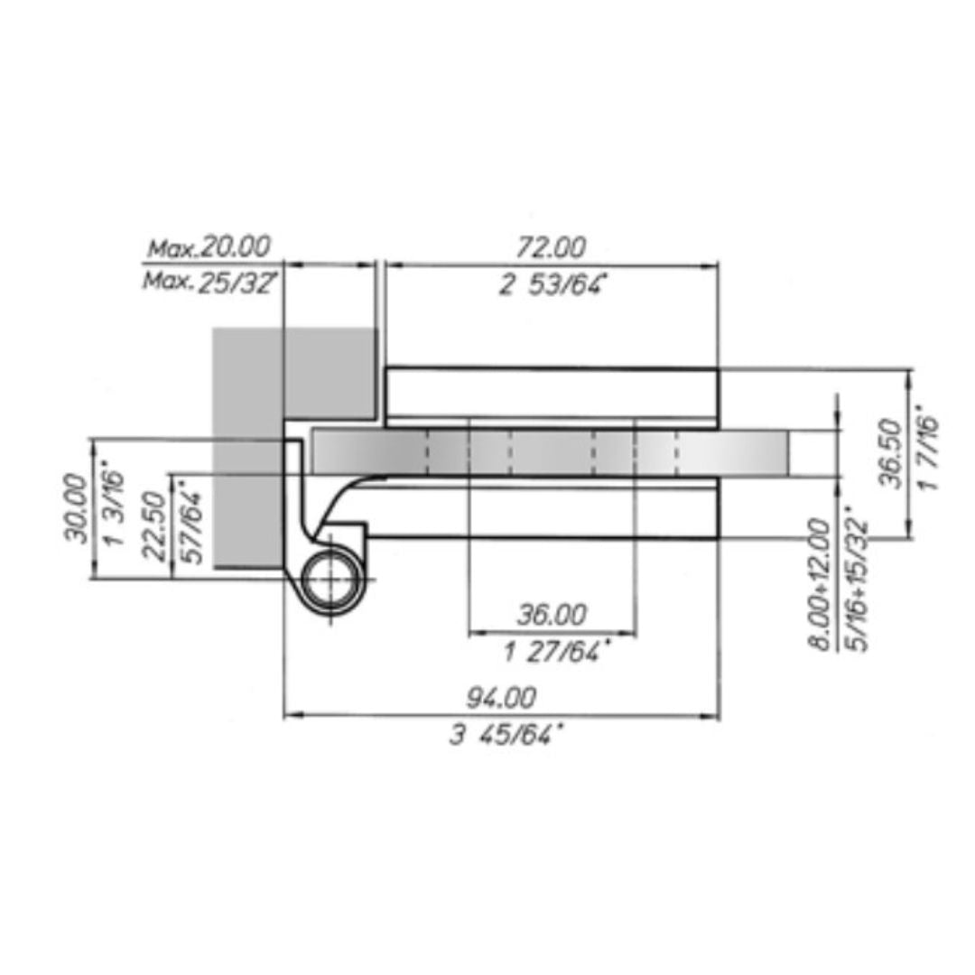 Cerniere per porte in vetro Meroni colore argento opaco 2pz