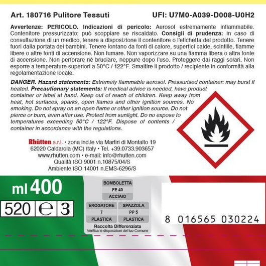 PULITORE TESSUTI ML750 SPRAY NO GAS