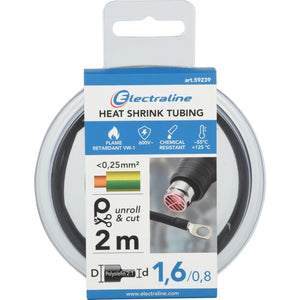 GUAINA TERMORESTRINGENTE 2M D.1,6/0,8MM NERA.