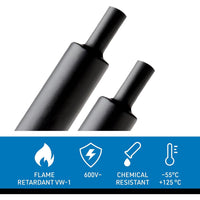 GUAINA TERMORESTRINGENTE 2M D.6,4/3,2MM NERA.