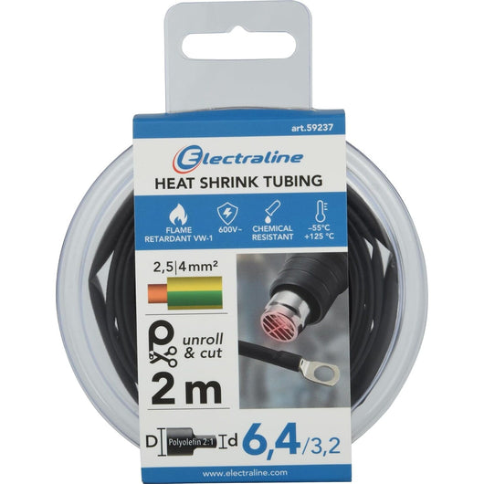 GUAINA TERMORESTRINGENTE 2M D.6,4/3,2MM NERA.