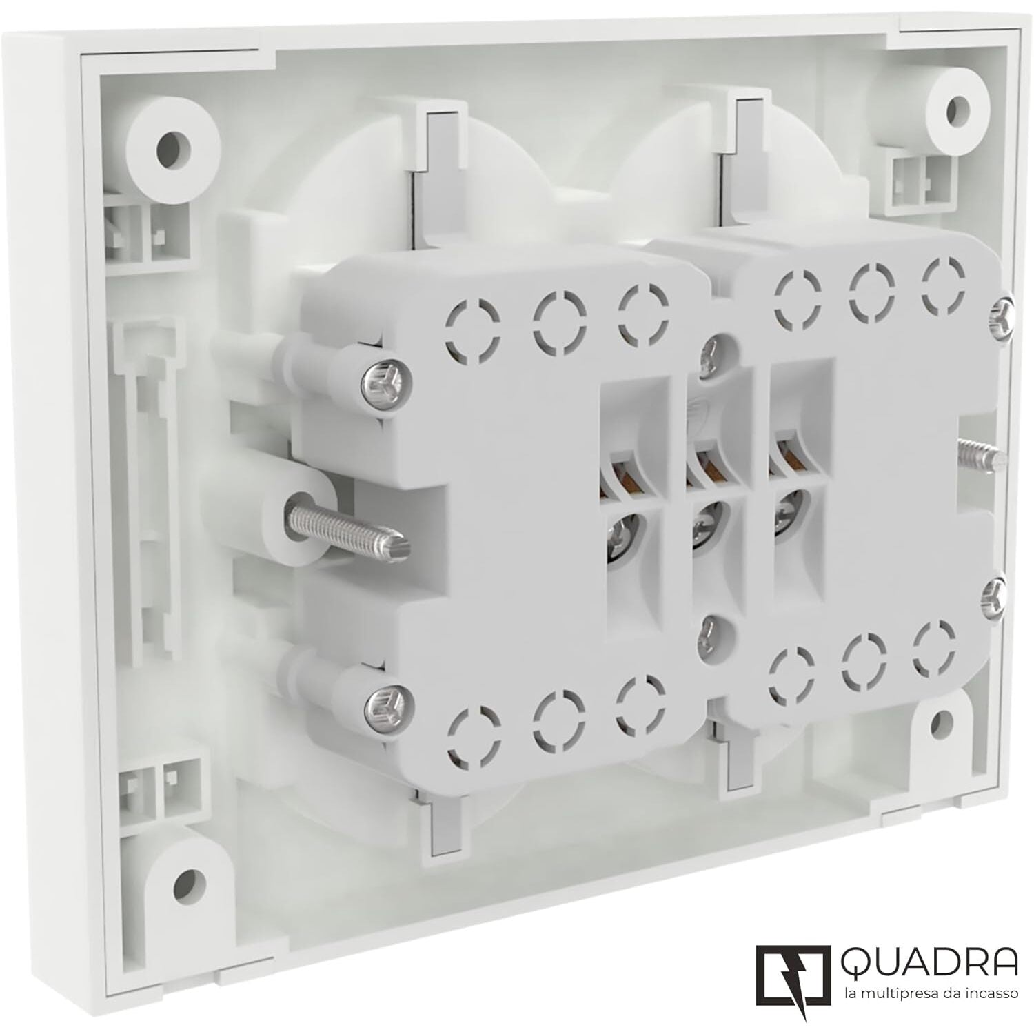 MULTIPRESA QUADRA DA PARETE 4 SCHUKO BIANCA.