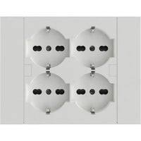 MULTIPRESA QUADRA DA PARETE 4 SCHUKO BIANCA.