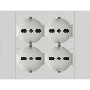 MULTIPRESA QUADRA DA PARETE 4 SCHUKO BIANCA.