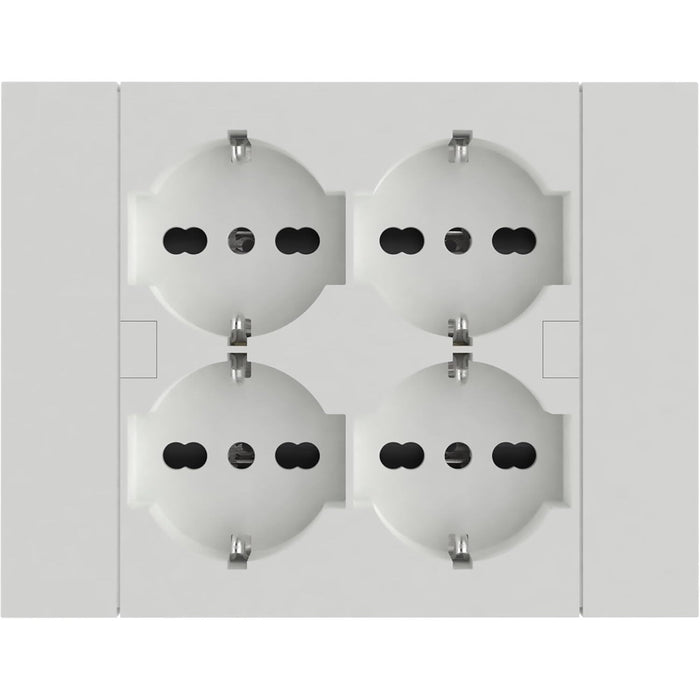 MULTIPRESA QUADRA DA PARETE 4 SCHUKO BIANCA.