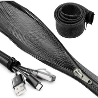 RACCOGLI CAVI CON ZIP 1,5M D.25MM NERO.