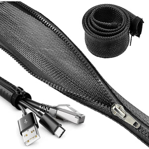 RACCOGLI CAVI CON ZIP 1,5M D.25MM NERO.