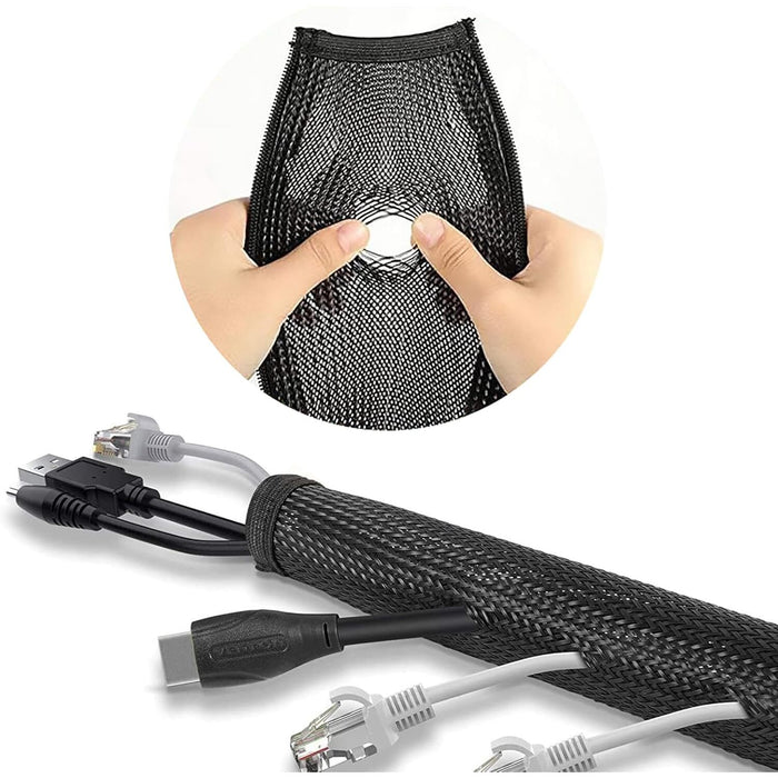 RACCOGLI CAVI CON ZIP 1,5M D.25MM NERO.