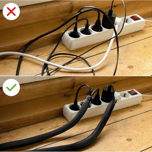 RACCOGLI CAVI CON ZIP 1,5M D.25MM NERO.