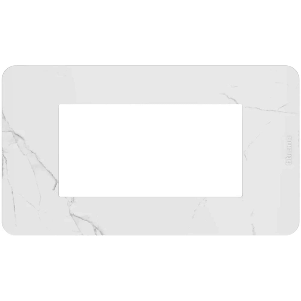 Placca Bticino MatixGO Effects 4 moduli Carrara effetto marmo JA4804EM