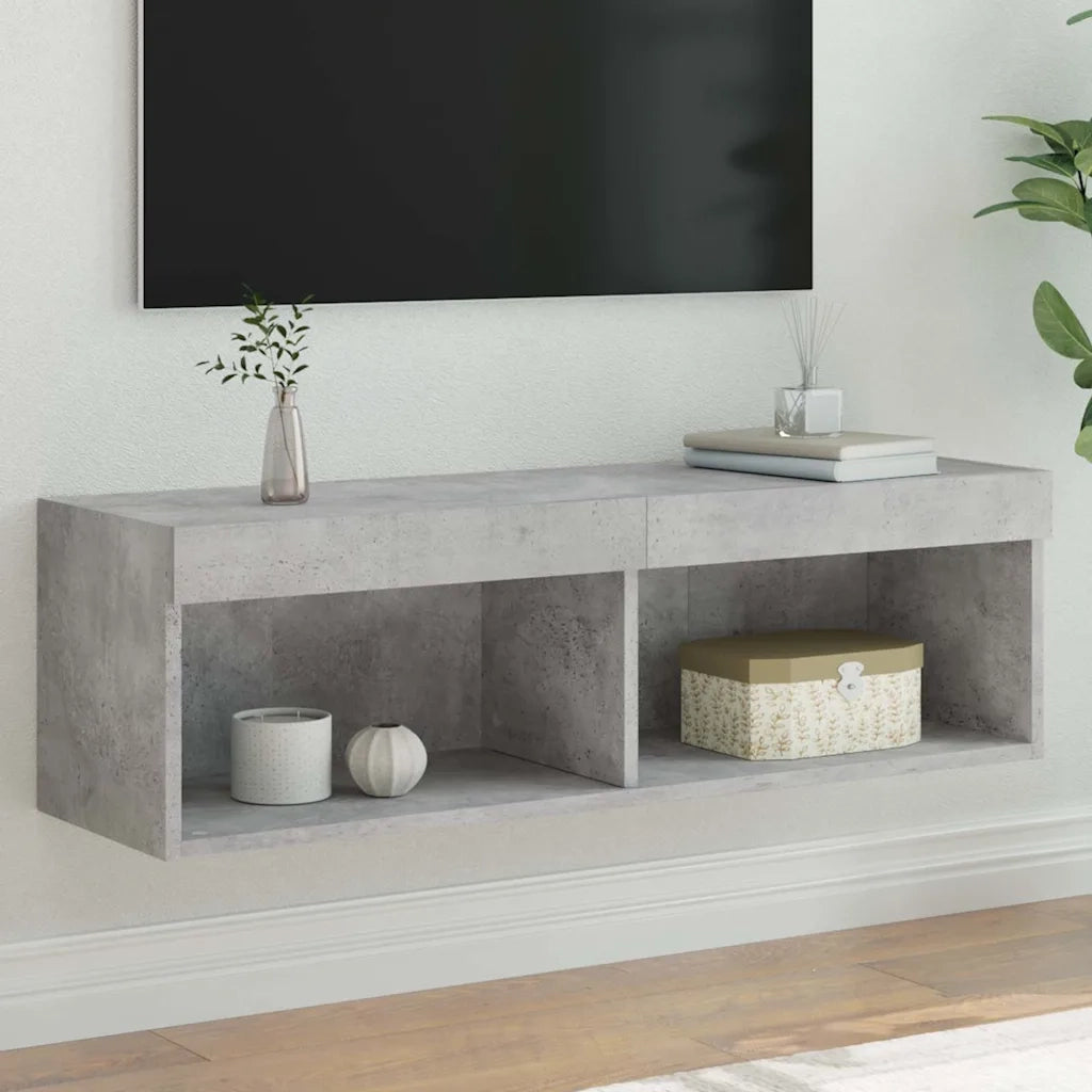 Mobile Porta TV con Luci LED Grigio Cemento 100x30x30 cm 837161