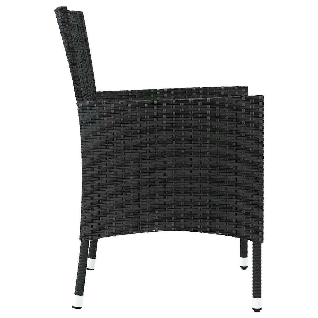 Sedie da giardino con cuscini 2 pz | Sedie da Esterno nere in polyrattan (solo UK/IE/FI/NO)