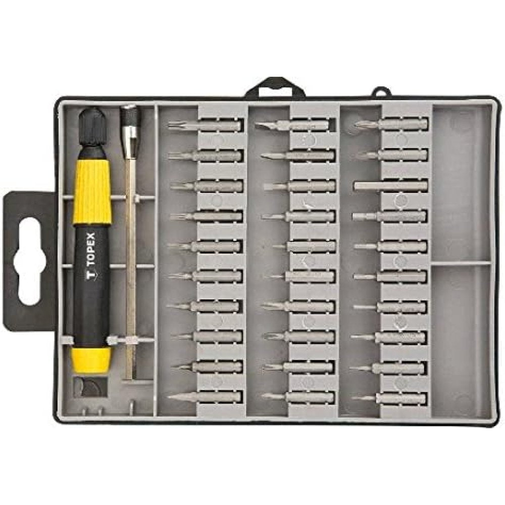 Topex 39d555 giravite e punte di di precisione con contenitore ds