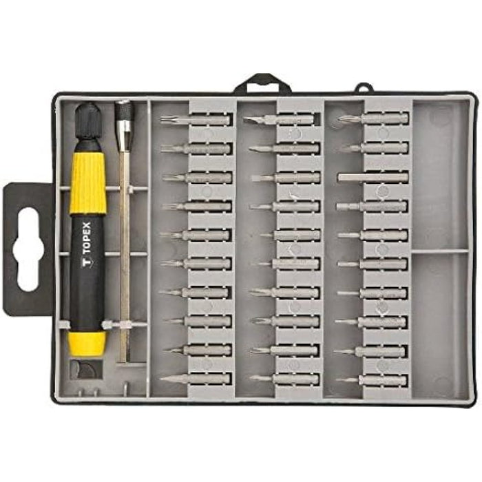 Topex 39d555 giravite e punte di di precisione con contenitore ds