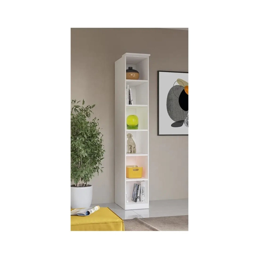 Libreria per cabina armadio collezione MODULO colore bianco con LED inclusi.