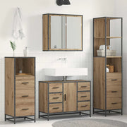Set di mobili per il bagno con porta 3 pcs Rovere artigianale