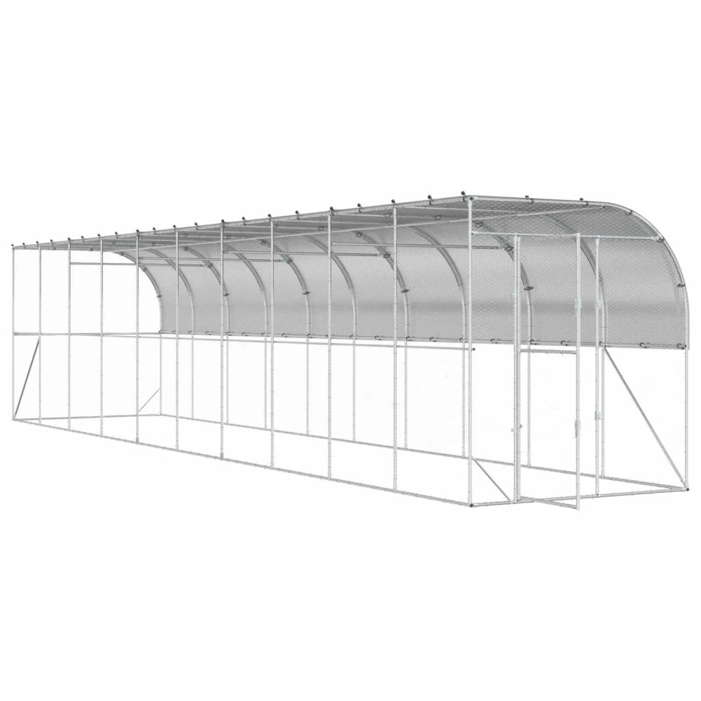 Gabbia per Polli Contro il Muro Argento 600 x 150 x 215 cm 3434739