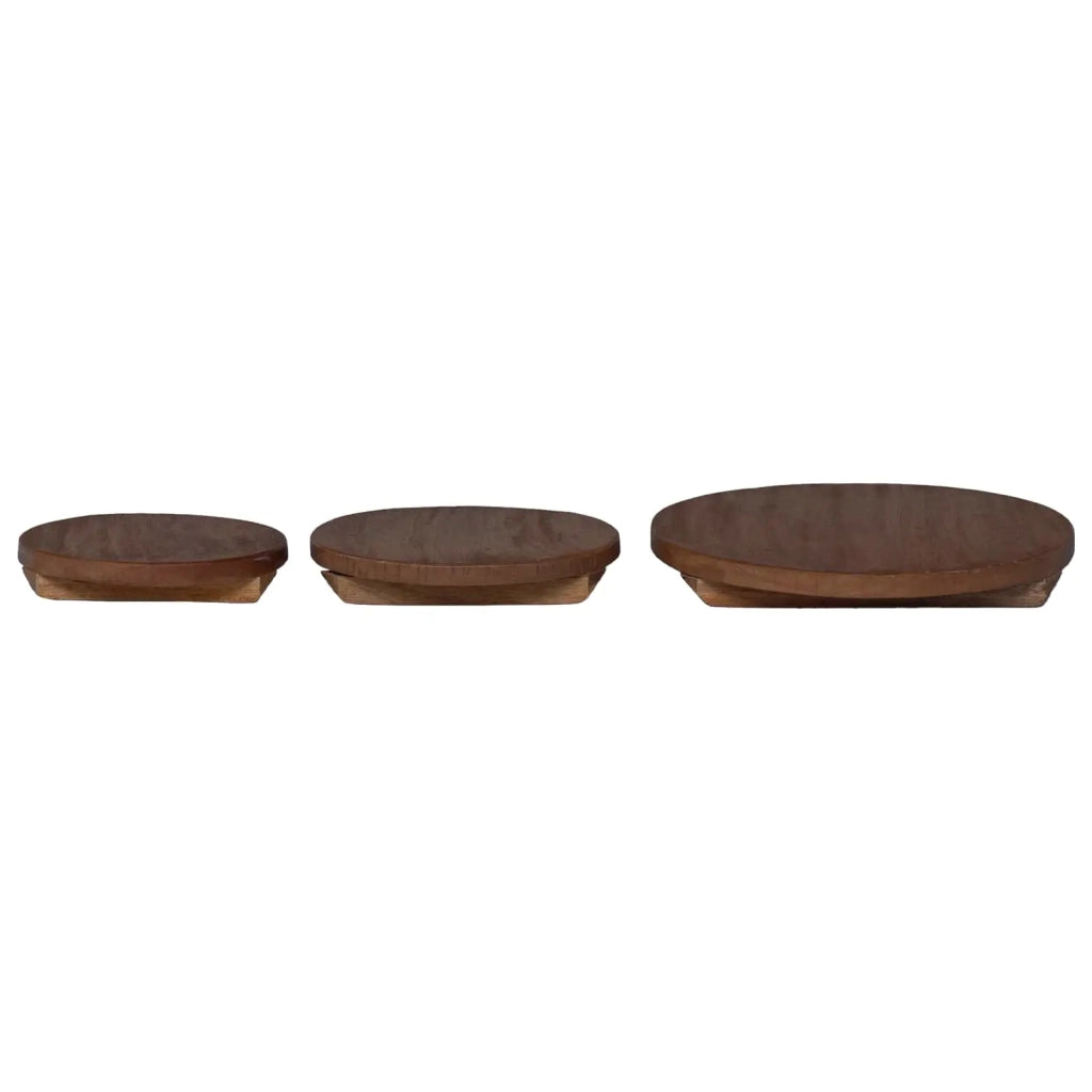 Sgabello per Piante 3 pcs Marrone Legno di Mogano