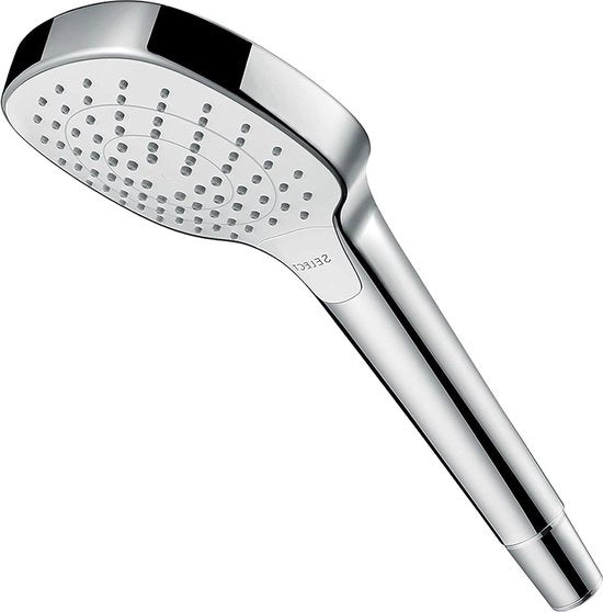 Squercio a forma rettangolare per doccia manuale (110 x 110 mm) con 3 getti e funzione anticarbonatazione - Bianco/Argento