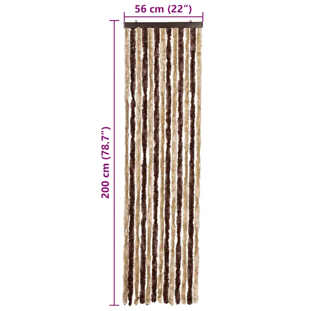 Zanzariera Beige e Marrone Chiaro 56x200cm Ciniglia CFW1216565