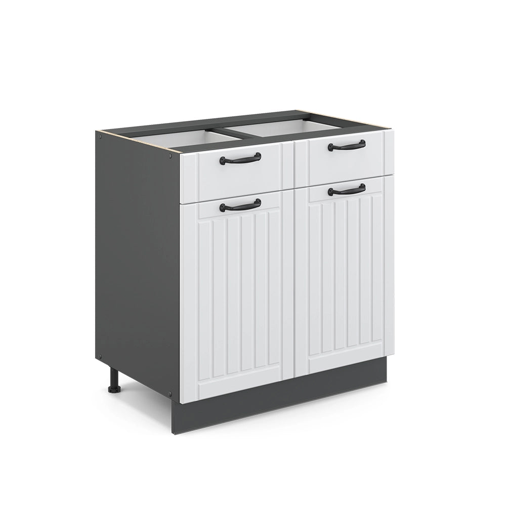 Vicco Mobiletto base per cucina Bianco casa di campagna 80 cm senza piano di lavoro