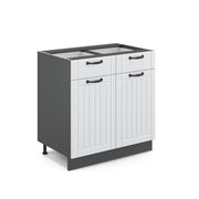 Vicco Mobiletto base per cucina Bianco casa di campagna 80 cm senza piano di lavoro