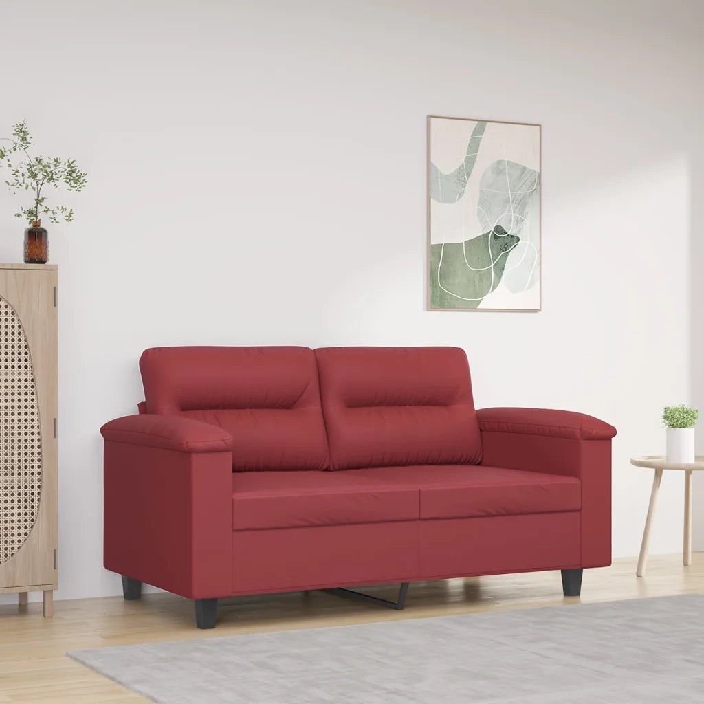 Divano | Divano da soggiorno | Sofa a 2 Posti Rosso Vino 120 cm in Similpelle