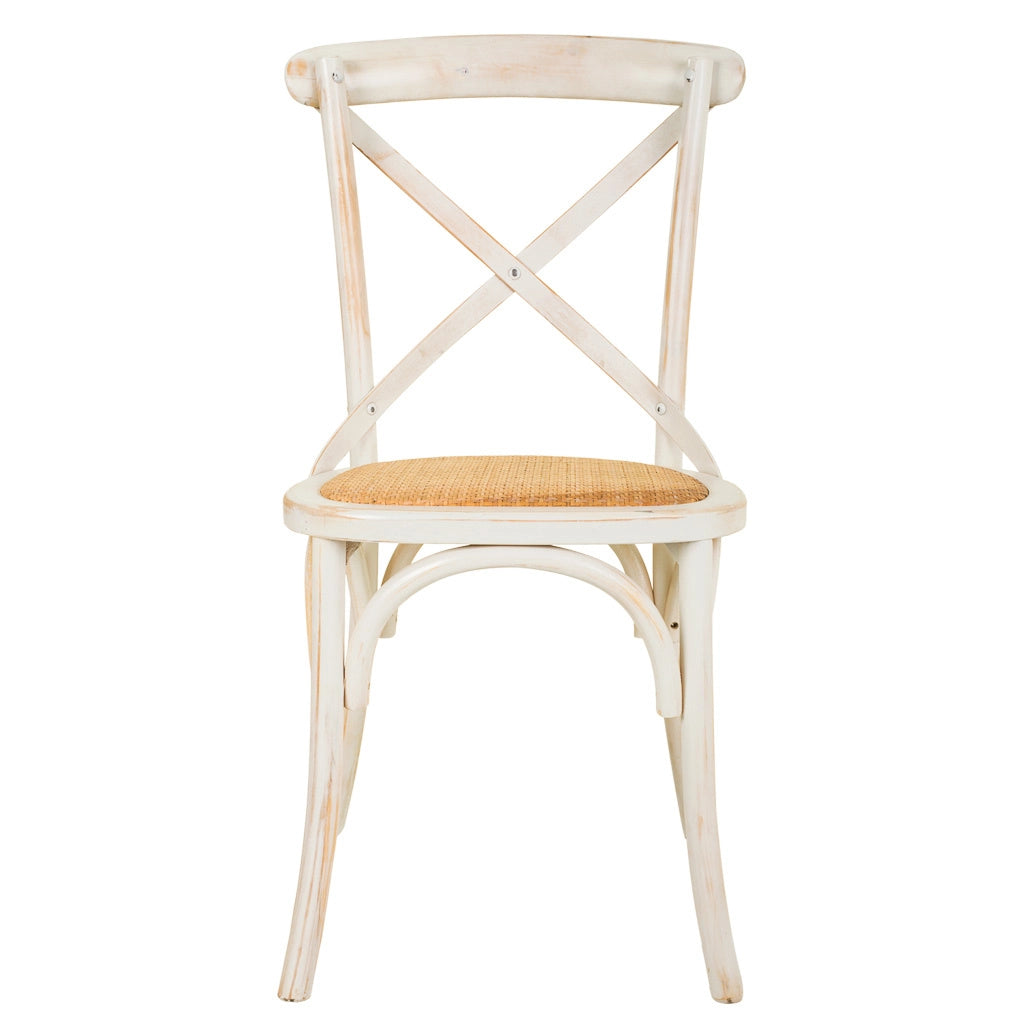 Sedia in legno e sedile in rattan 44x42x46/88h cm