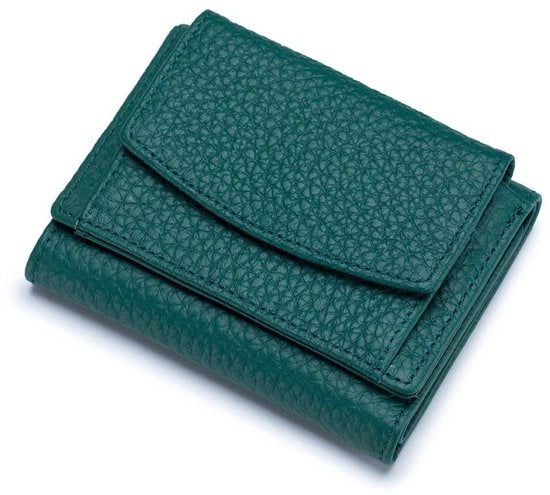 Portafoglio RFID - Portafoglio in pelle - Verde scuro - Compatto e stile - Sicuro e pratico - Adatto per uomini e donne