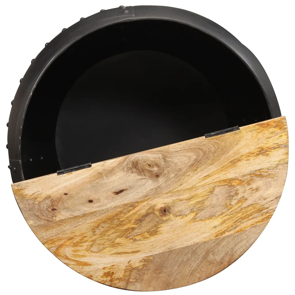 Tavolino da CaffÃ¨ Rotondo 53x43 cm in Legno Massello di Mango cod mxl 78622