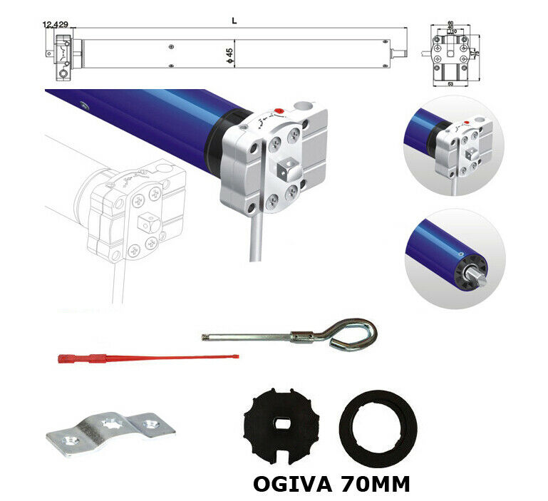 Motore x tende da sole manovra di soccorso 50NM 100Kg SI ADATTA A APRIMATIC CAME