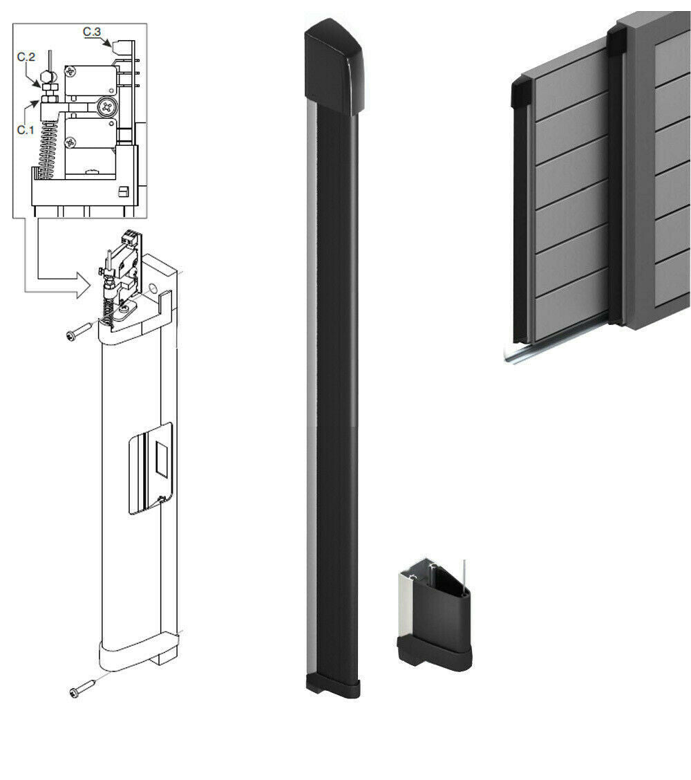 BORDO SENSIBILE SICUREZZA COSTA CANCELLO SCORREVOLE PROTEZIONE URTI 1,7 MT