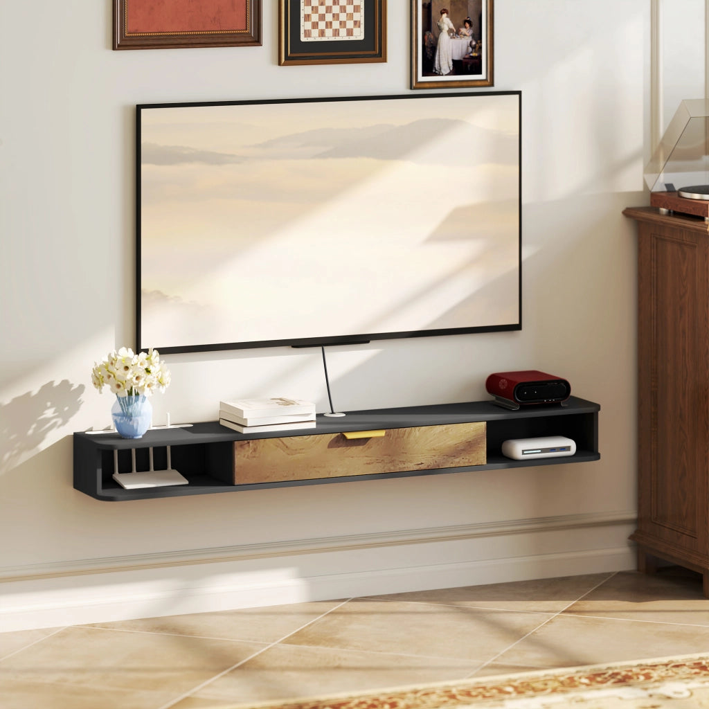 Mobile TV parete con ante e cassetti ¨C Minimal ¨C Grigio 160x24x16