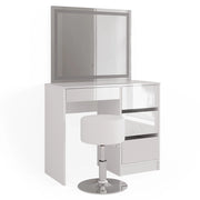 Vicco Tavolo da toeletta Bianco 40 cm con specchio LED e sgabello