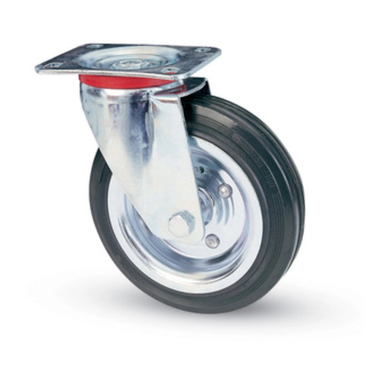 RUOTA INDUSTRIALE D 150 MM GOMMA 80 PIASTRA GIR
