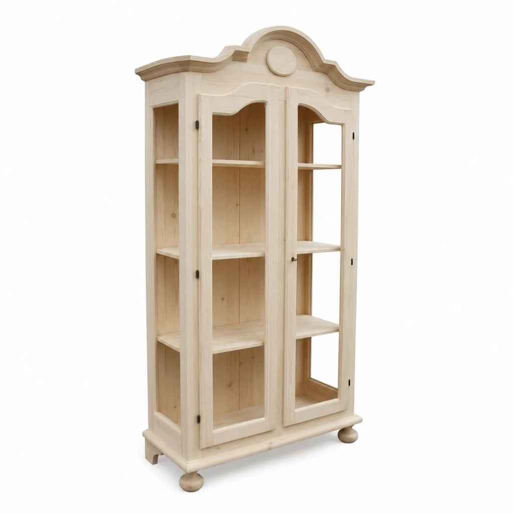 Vetrina 2 porte 3 ripiani legno grezzo 103x45x197 (958) - Mobili 2G