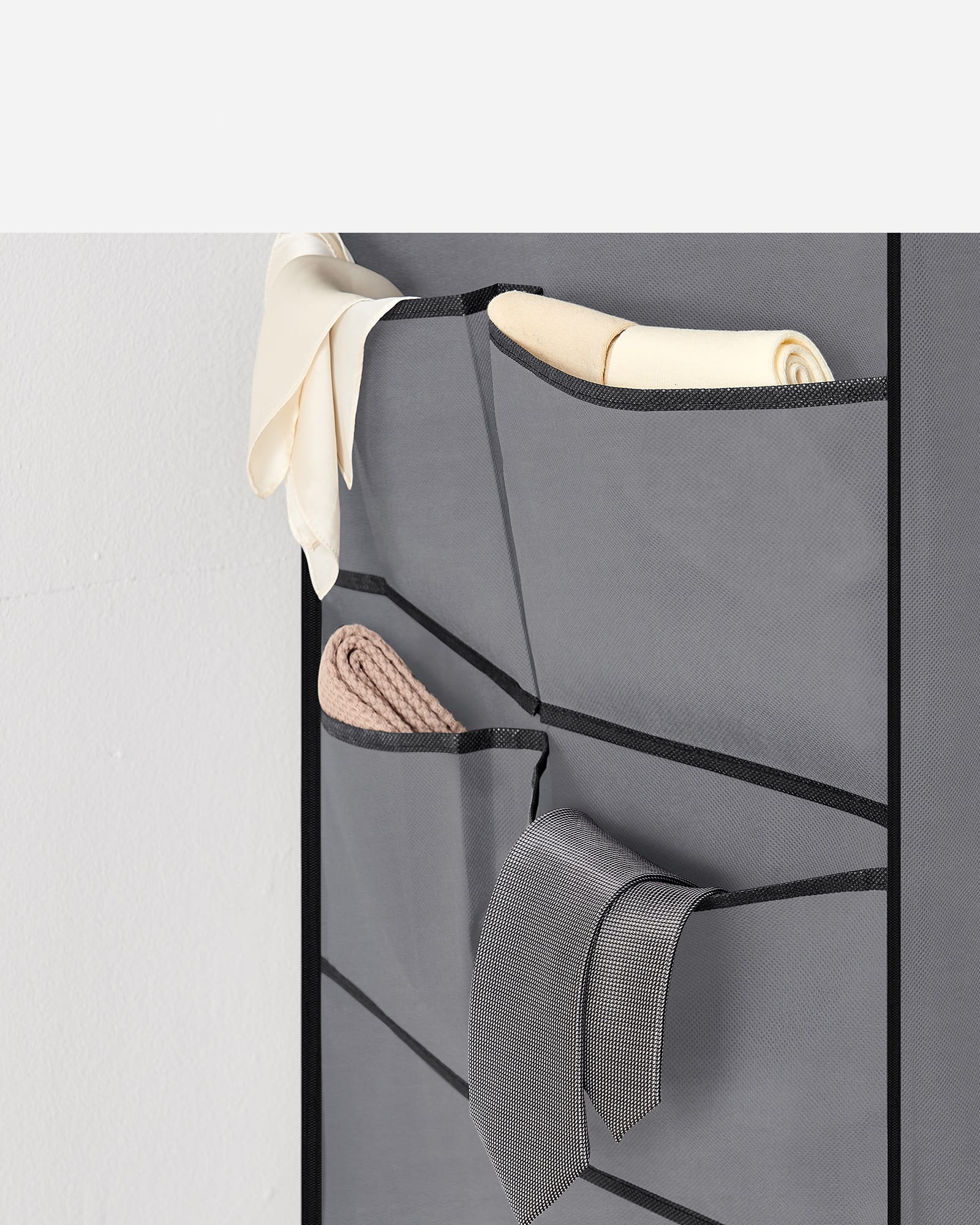 Armadio tessile Valora grigio a 3 ante con ripiani e aste appendiabiti