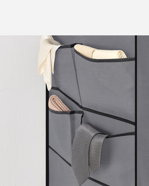 Armadio tessile Valora grigio a 3 ante con ripiani e aste appendiabiti