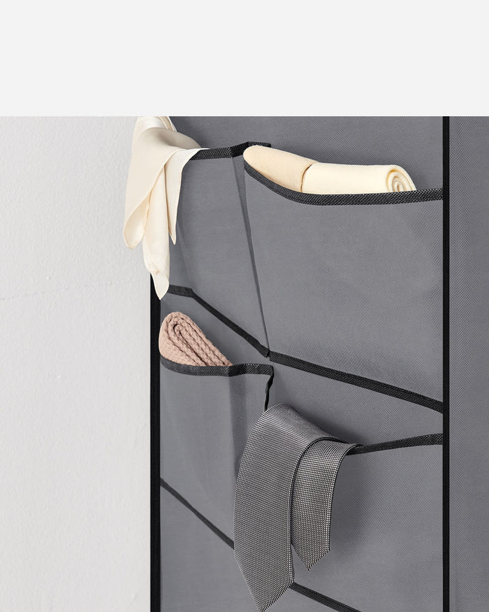 Armadio tessile Valora grigio a 3 ante con ripiani e aste appendiabiti