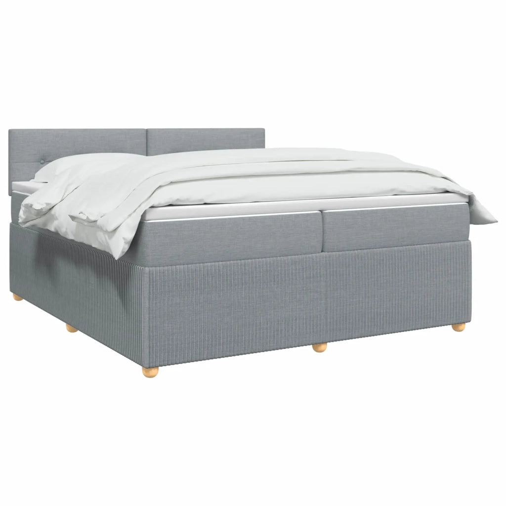 Letto box spring con materasso Grigio Chiaro 200 x 200 cm 3451545