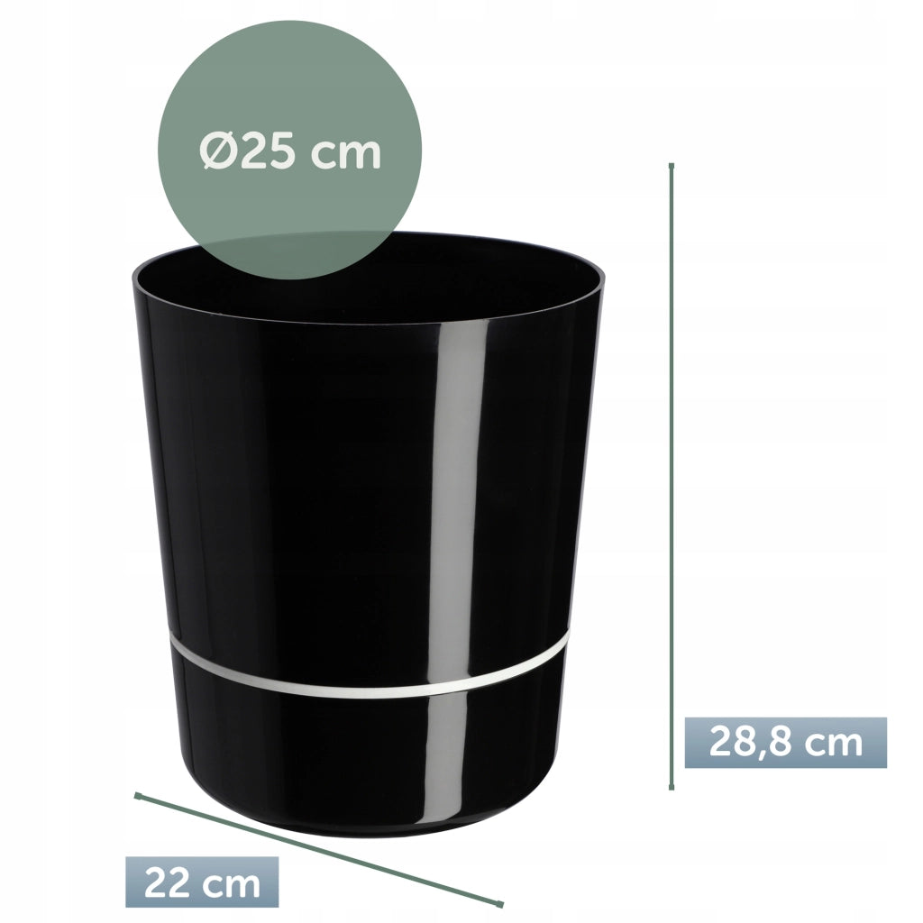 Vaso da fiori KADAX in due pezzi con supporto, nero, 25 cm