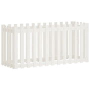 Fioriera | Cassetta per fiori | Vaso Giardino a Recinzione Bianca 150x50x70cm Massello Pino