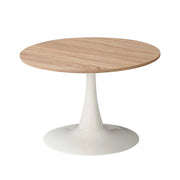 LÚZETE - TAVOLINO SAN ANTONI Ø70 CM GAMBA BIANCA PIANO BIANCO PIANO NATURALE