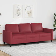 Divano a 3 Posti-Sofa 3 Posti Rosso Vino 180 cm in Similpelle 915169