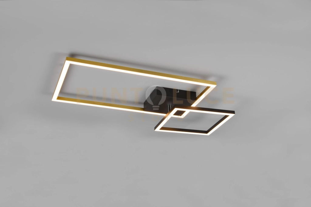 PADELLA PLAFONIERA LED 25W 3000lm, 3000K ORO + NERO CON SNODO DIMMERABILE CON INTERRUTTORE L. 63,5CM
